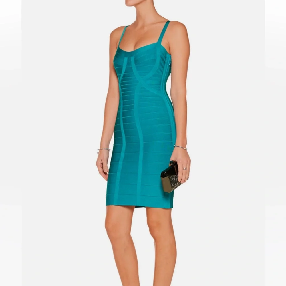 Authentic Herve Leger "KATARINA" S Metal Lace Back Bandage Dress - Picture 1 of 11